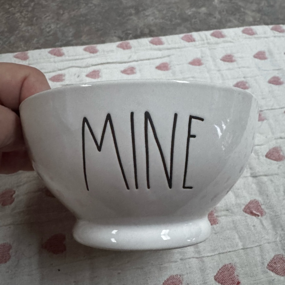Rae Dunn 'MINE' White Ceramic Bowl